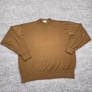 Va Bene Sweater Pullover Mens XL Brown Mock Neck Silk Cotton Lightweight